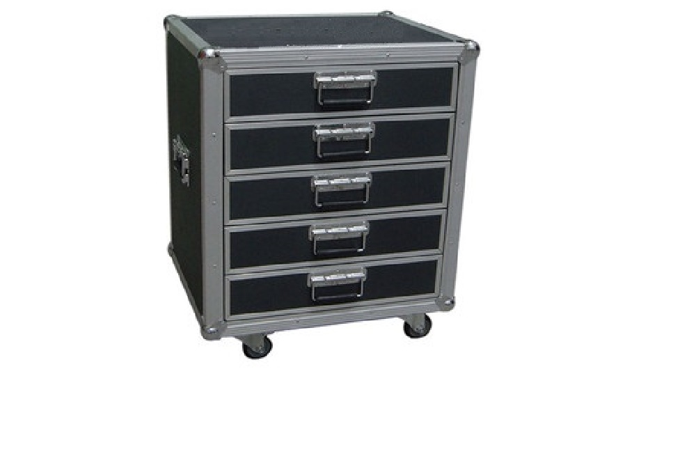 黑色抽屜式防火皮航空箱